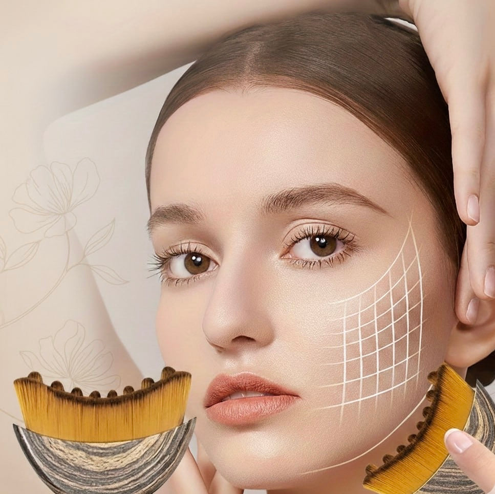 1PC Lymphatic Drainage Brush for Face & Body, Ergonomic Massager Tool, Fits Skin Contours, Detox & Relaxation