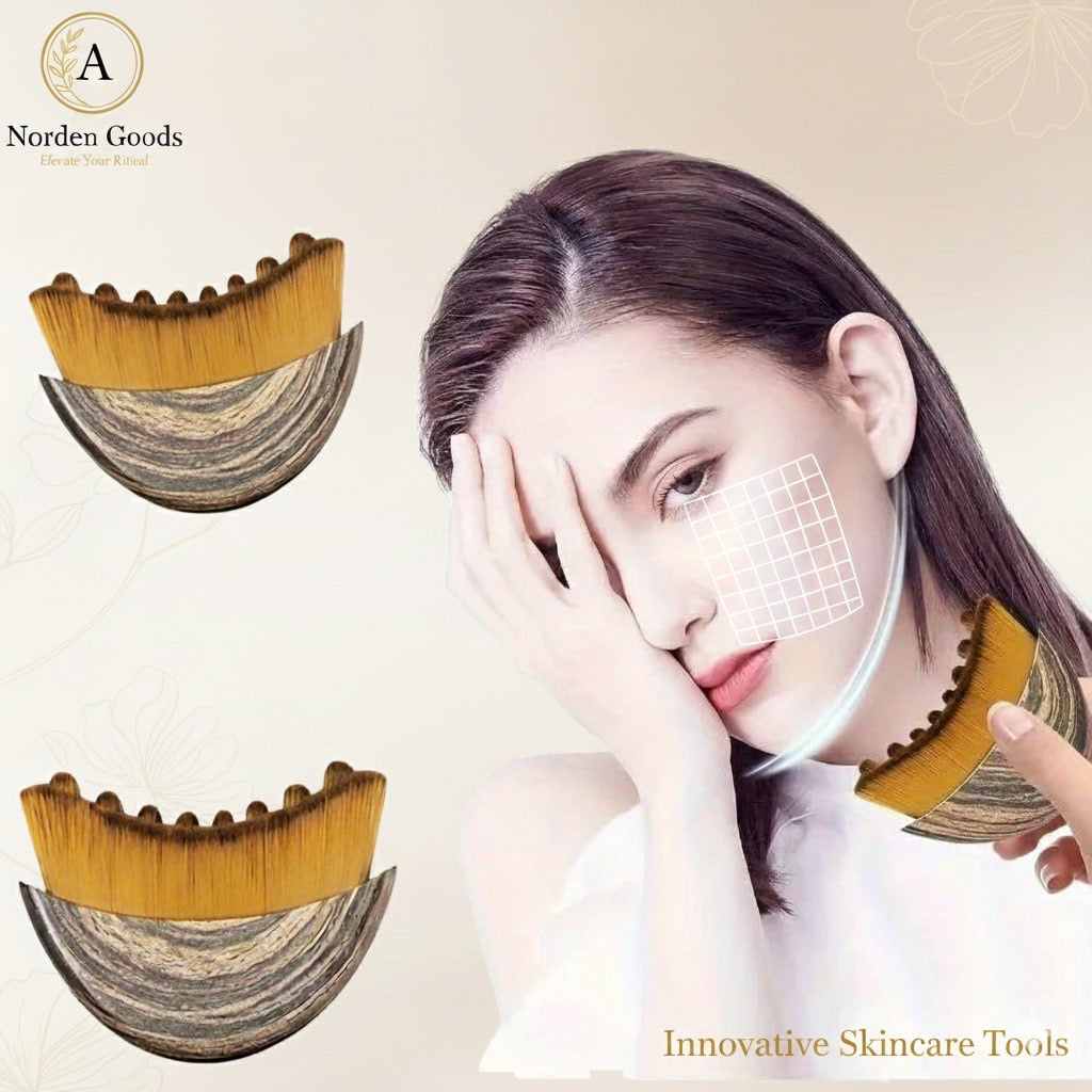 1PC Lymphatic Drainage Brush for Face & Body, Ergonomic Massager Tool, Fits Skin Contours, Detox & Relaxation