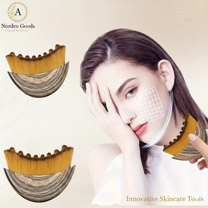 1PC Lymphatic Drainage Brush for Face & Body, Ergonomic Massager Tool, Fits Skin Contours, Detox & Relaxation